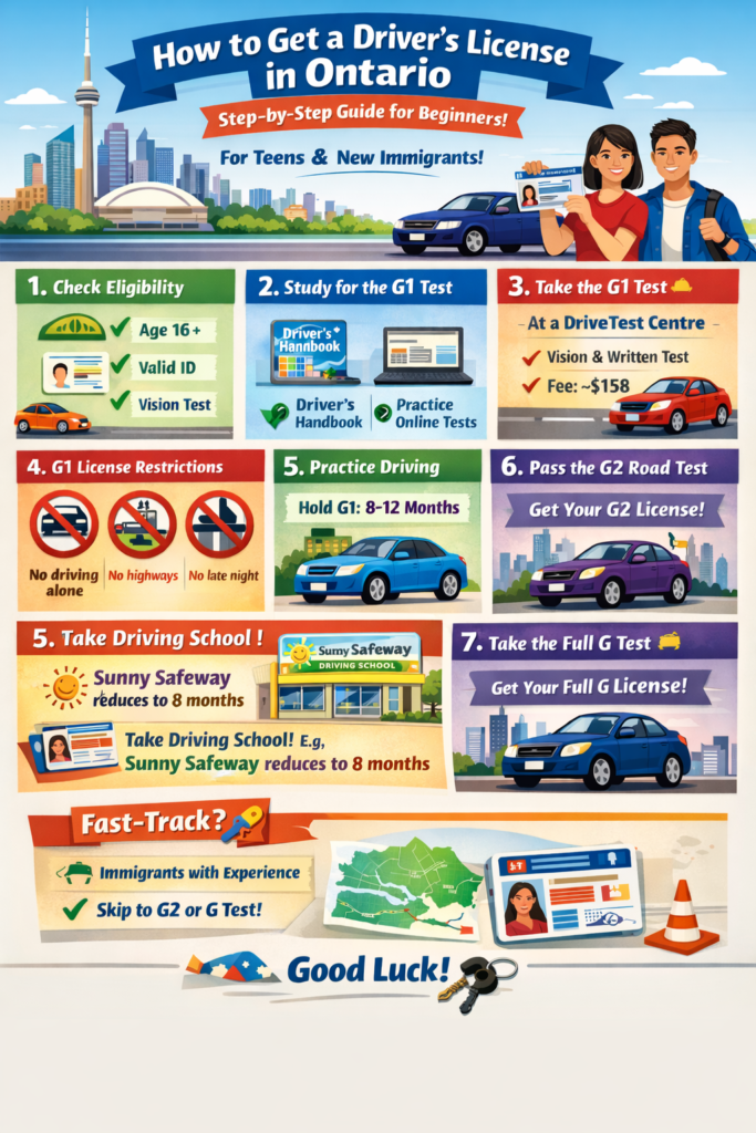 Ontario driving license steps