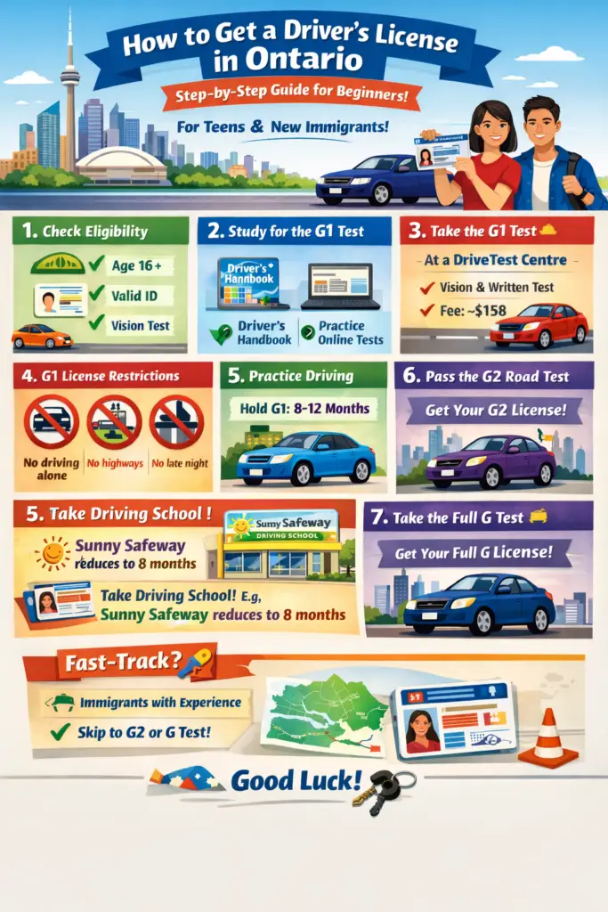 Ontario driving license steps
