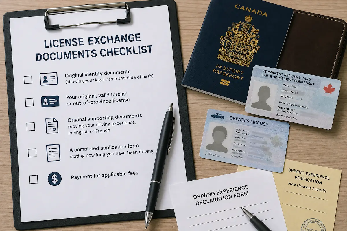 Ontario driver’s licence exchange documents checklist
